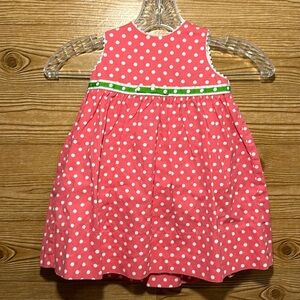 Size 12 M Peaches 'n Cream Pink Polka Dot Dress w/diaper cover bubble bottoms